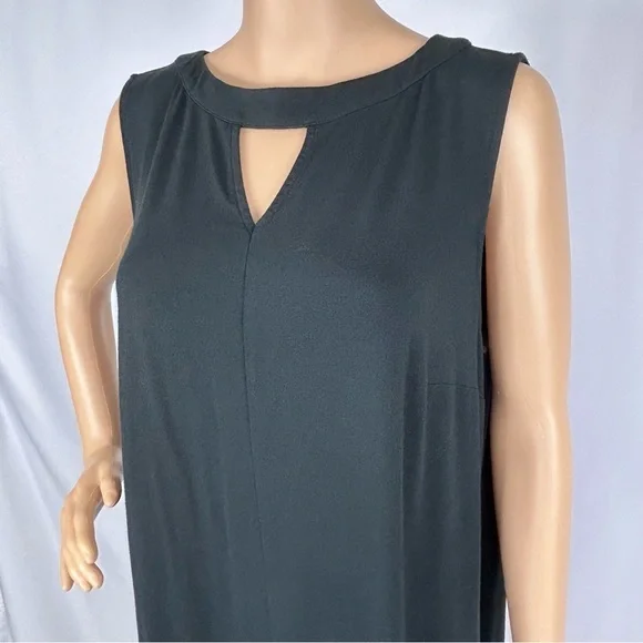 J. Jill Black Keyhole Neck Midi Dress Size 1X - Picture 4 of 12